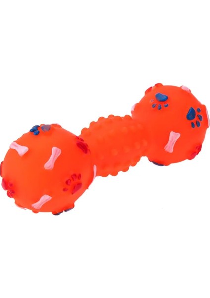 Turuncu Tarzı Olorful Noktalı Dambıl Şekilli Squeeze Squeaky Faux Bone Pet Köpek Oyuncakları Pet Çiğneme Oyuncak Meme Ucu Topu Etkileşimli Oyun (Yurt Dışından)
