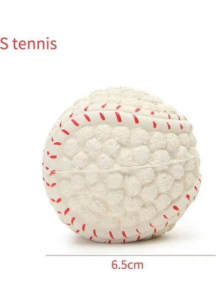 S Tenis Stili Yumuşak Lateks Pet Köpek Oyuncak Topu Gıcırdayan Oyuncaklar Temizleme Dişi Chew Sesli Oyuncak Evcil Hayvan Malzemeleri Toksik Olmayan Eğitim Topları Dayanıklı Açık Oyun (Yurt Dışından)