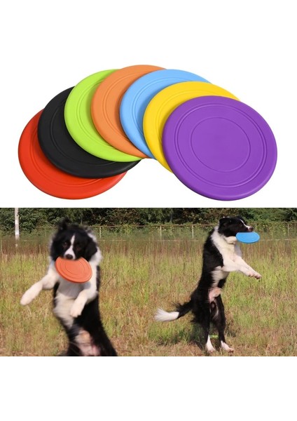 Longbangdian Shop Yeşil Stil 17,8 cm Yumuşak Kaymaz Köpek Uçan Dlicone Oyunu Frizbi Anti-Chew Köpek Oyuncak Pet Köpek Eğitimi Interaktif Pet Malzemeleri (Yurt Dışından)