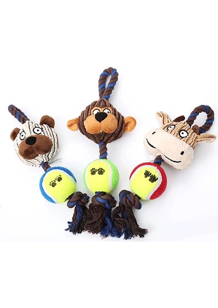 Tek Ip Topu Stili Etkileşimli Oyun Oyunları Köpek Halat Topu Oyuncak Isırmaya Dayanıklı Köpek Köpekler Için Büyük Köpek Aksesuarları Oyuncaklar Evcil Hayvanlar Ürünleri Ayı Inek Maymun (Yurt Dışından) fırsatları