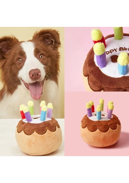 Bir Stil 1 Adet Kek Şekli Köpek Oyuncak Komik Isırmaya Dayanıklı Peluş Köpek Cızırtılı Oyuncak Pet Isırma Oyuncaklar Köpek Mutlu Doğum Günü Pet Malzemeleri (Yurt Dışından)