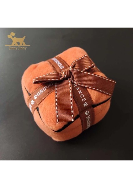 Turuncu Kutu Stili Lüks Tasarımcı Köpek Oyuncakları – Chewy Vuitton, Koleksiyon Squeak Toy| Eşsiz Peluş Squeak Bone Köpek Oyuncakları (Yurt Dışından)