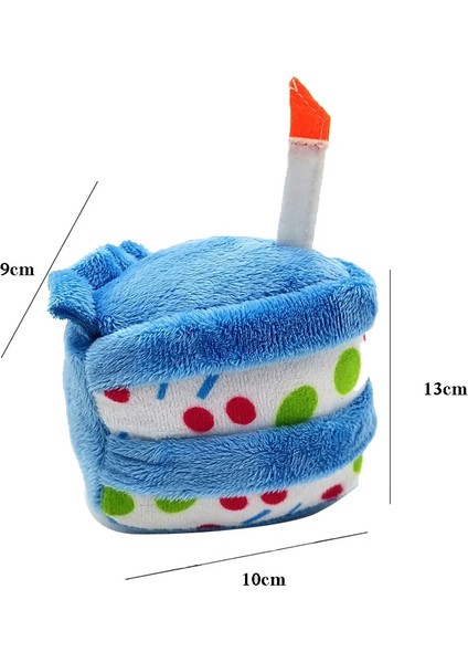 Mavi Stil Doğum Günü Pastası Şekli Köpek Peluş Oyuncaklar Sevimli Yumuşak Dolması Cızırtılı Molar Eğitim Chew Yavru Kedi Oyuncak Pet Aksesuarları Malzemeleri (Yurt Dışından)