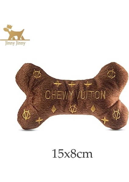 Köpekler Kemik Stilini Sever Lüks Tasarımcı Köpek Oyuncakları – Chewy Vuitton, Koleksiyon Squeak Toy| Eşsiz Peluş Squeak Bone Köpek Oyuncakları (Yurt Dışından)