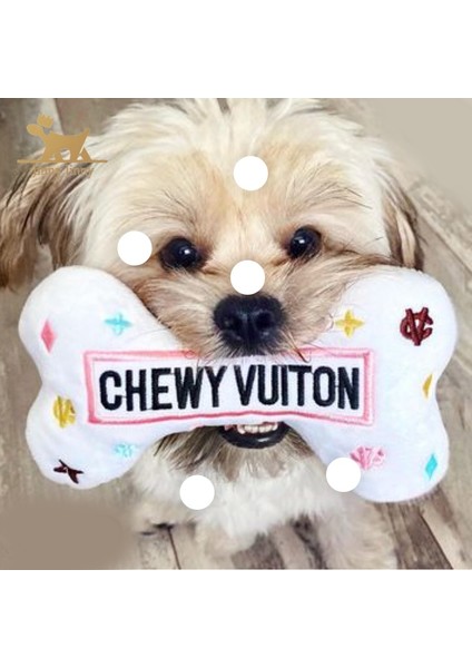 Köpekler Kemik Stilini Sever Lüks Tasarımcı Köpek Oyuncakları – Chewy Vuitton, Koleksiyon Squeak Toy| Eşsiz Peluş Squeak Bone Köpek Oyuncakları (Yurt Dışından)