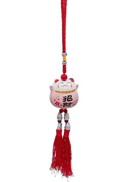 Feng Shui Maneki Neko Şans Kedisi Pembe No.4