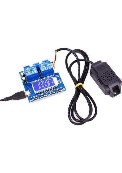 LED Göstergeli Sıcaklık ve Nem Kontrollü 2 Kanal Bağımsız Röle Modülü XY-TR01