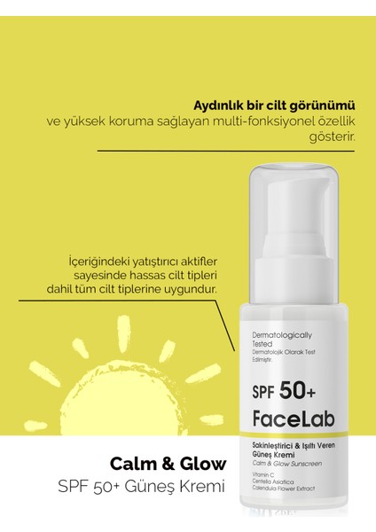 Sakinleştirici ve Işıltı Veren C Vitamini ve Centella Içerikli Spf 50+ Güneş Kremi 50 ml