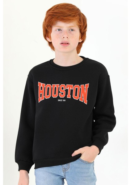 Erkek Çocuk Houston Baskılı Sweatshirt 9-12 Yaş modelleri