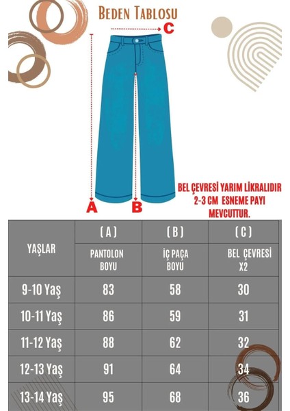 Kız Çocuk Kargo Cep Detaylı Yüksek Bel Wide Leg Kot Pantolon fırsatları