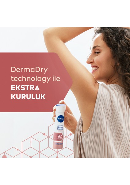 Kadın Roll-on Deodorant Derma Control Clinical 50 ml, 96 Saat Koruma, C Vitamini, Kararma Karşıtı