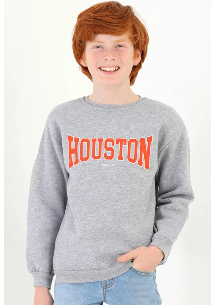 Erkek Çocuk Houston Baskılı Sweatshirt 9-12 Yaş