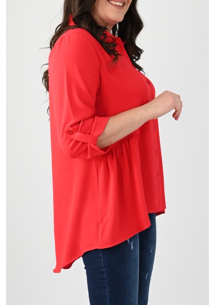 Kadın Büyük Beden Fırfır Detaylı Gömlek 1720-24 fiyatları