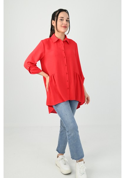 Kadın Büyük Beden Fırfır Detaylı Gömlek 1720-24 indirimleri