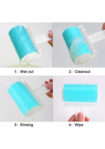 Yıkanabilir Lint Rulo 5 Paket, Giysiler, Evcil Hayvan Tüyleri, Araba Koltukları Için Kapaklı Yeniden Kullanılabilir Yapışkan Pet Saç Lint Sökücü (Yurt Dışından)
