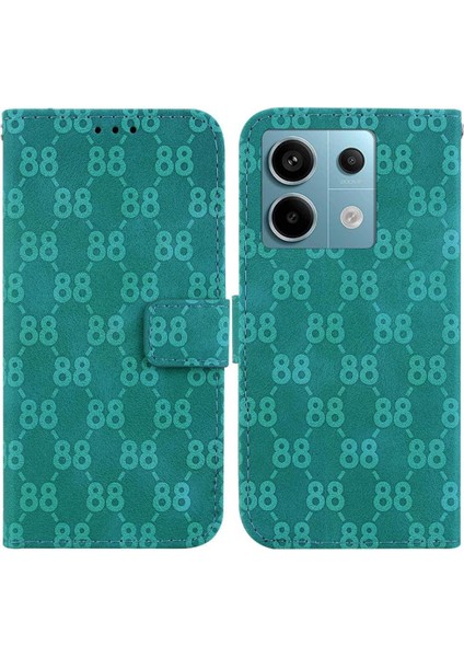 Telefon Kılıfı Için Xiaomi Poco X6 Cüzdan Kapak Pu Deri Çift 8 Kabartmalı (Yurt Dışından)