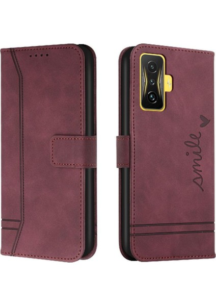 Telefon Kılıfı Için Xiaomi Poco F4 Gt Manyetik Kapatma Flip Folio Cüzdan Pu (Yurt Dışından)