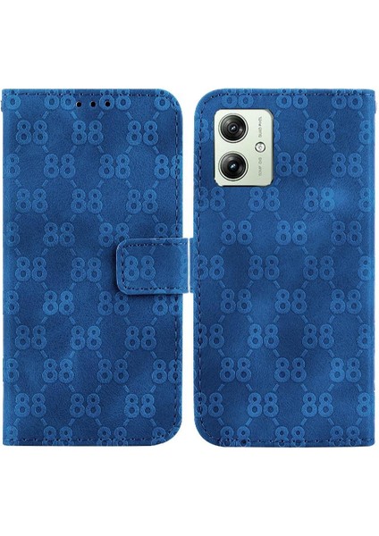 Motorola Moto G54 5g Için Telefon Kılıfı Pu Deri Kickstand Çift 8 Kabartmalı (Yurt Dışından)