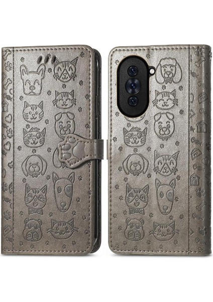 Huawei Nova 10 Için Kılıf Kapak Kapak Karikatür Hayvanlar Darbeye Deri (Yurt Dışından)