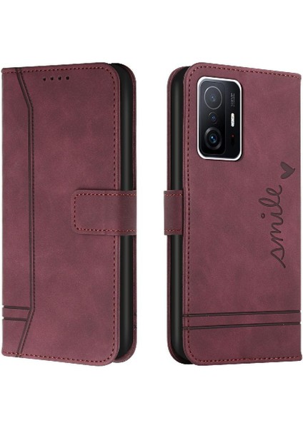 Telefon Kılıfı Için Xiaomi 11T/11T Pro Flip Folio Cüzdan Pu Deri Manyetik (Yurt Dışından)