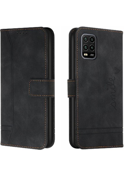 Telefon Kılıfı Için Xiaomi 10 Lite El Kayışı Kart Yuvaları Kapak Pu Deri Flip (Yurt Dışından)