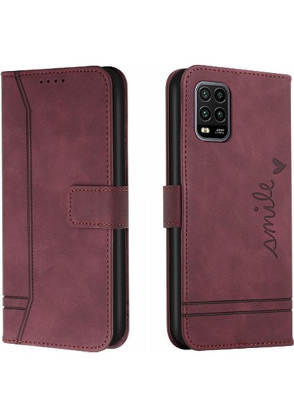 Telefon Kılıfı Için Xiaomi 10 Lite El Kayışı Kart Yuvaları Kapak Pu Deri Flip (Yurt Dışından)