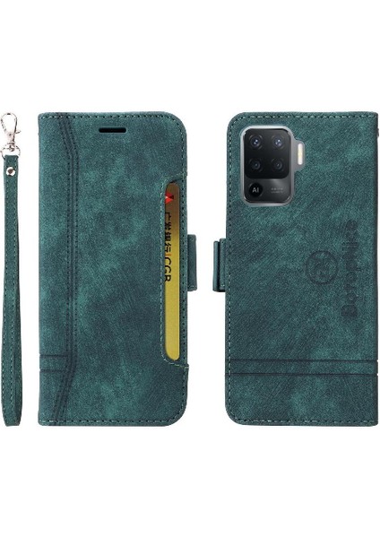 Oppo A94 4g Tpu Deri Manyetik Cüzdan Kapak Çevirin Kart Yuvaları (Yurt Dışından)