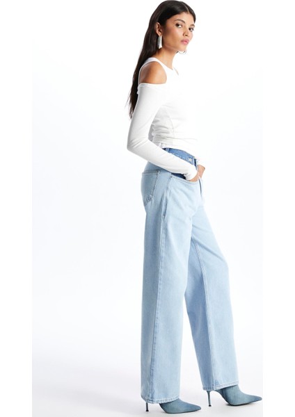 Açık Mavi Wide Leg Relaxed Fit Jean