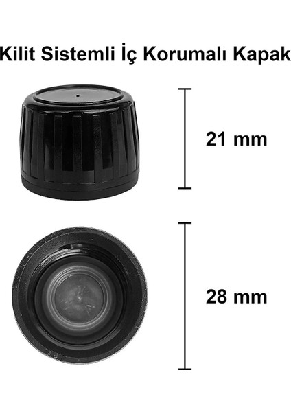 30 ml Şeffaf Kilitli Siyah Kapak Shot Şişesi 30 Cc Ginger Şat Beyaz Cam Şişe 1 Adet modelleri
