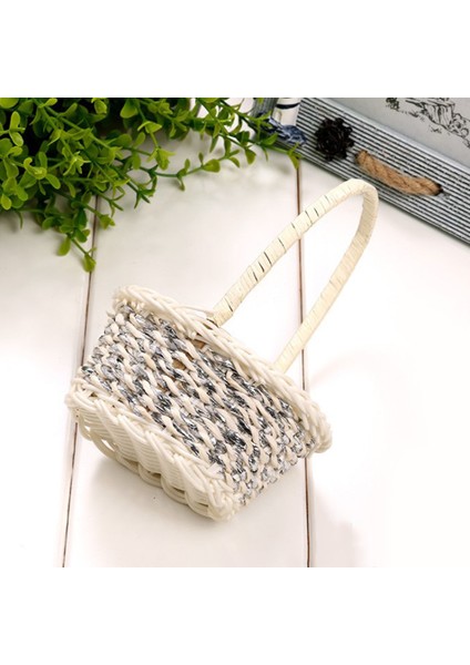 1 Adet Dokuma Çiçek Sepeti El Sepeti Düğün Dekoratif Sepet (Yurt Dışından) modelleri