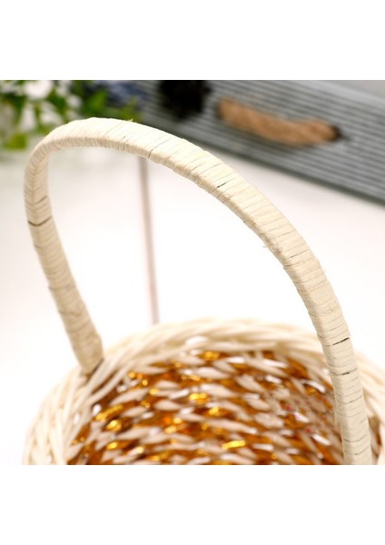 1 Adet Dokuma Çiçek Sepeti El Sepeti Düğün Dekoratif Sepet (Yurt Dışından) indirimleri