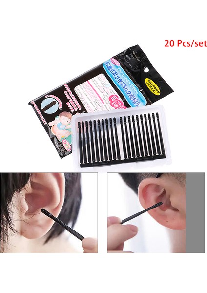 20 Adet Tek Kullanımlık Yapışkan Kulak Çubuklarından Spiral Ipuçları Balmumu Temizleme Aracı Temizleyici Çubuk (Yurt Dışından)