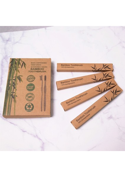4/8/10 Adet Bambu Diş Fırçası Ahşap Saplı Diş Fırçası Çevre Dostu Yetişkinler Çocuk Ağız Bakımı Yumuşak Saç Diş Fırçası (Yurt Dışından)
