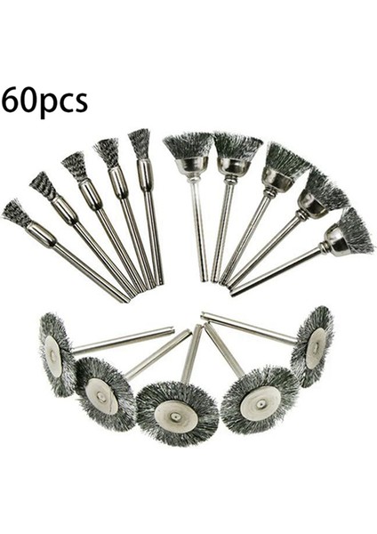 60 Parça Gümüş Tel Fırça Seti, Parlatma Fırçası Saplı Metal Pas Temizleme Tekerleği, Çapakları Gidermek Için Parlatma Malzemeleri (Yurt Dışından) fiyatları