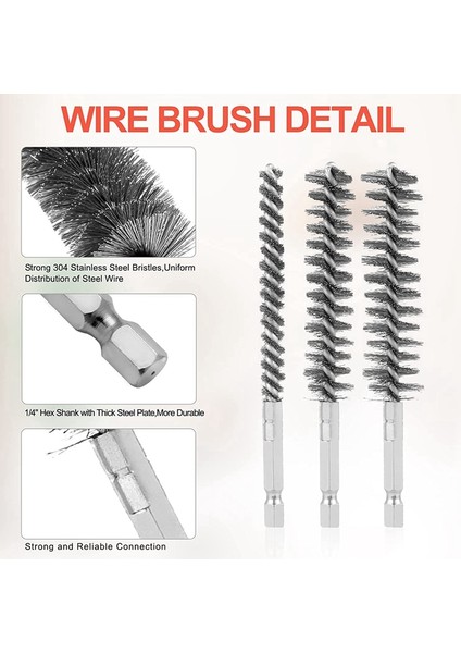 Namuny 10 Adet Paslanmaz Çelik Delik Fırçası Farklı Boyutlarda 1/4 Inç Hex Shank, Matkap Seti Için Tel Fırça Eki (Yurt Dışından) modelleri