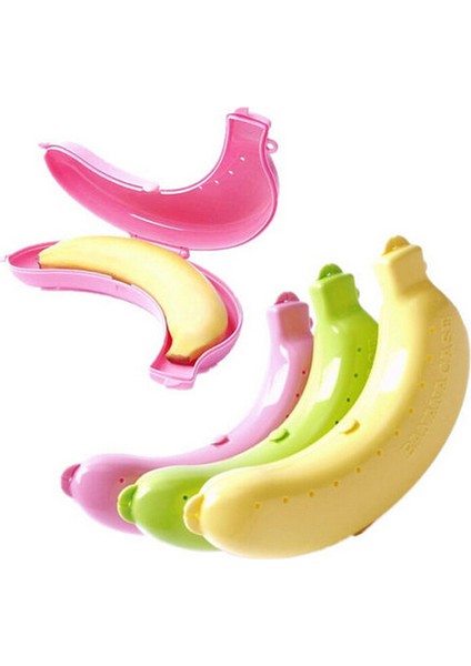 Sevimli 3 Renk Meyve Muz Koruyucu Kutu Tutucu Kılıf Öğle Yemeği Konteyner Depolama (Yurt Dışından)