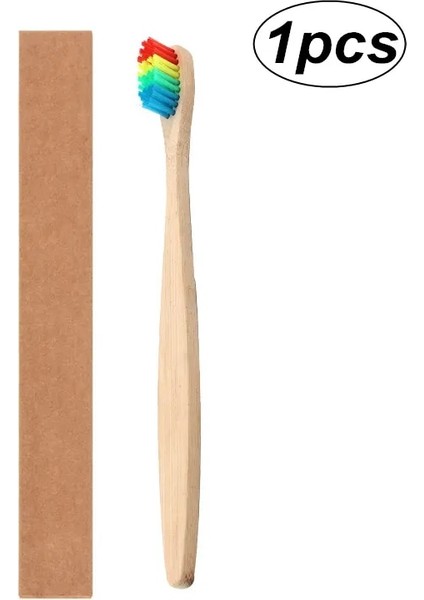 Adet Diş Fırçası Doğal Bambu Saplı Gökkuşağı Beyazlatma Yumuşak Kıl Bambu Diş Fırçası Çevre Dostu Diş Diş Fırçası Ağız Bakımı (Yurt Dışından)