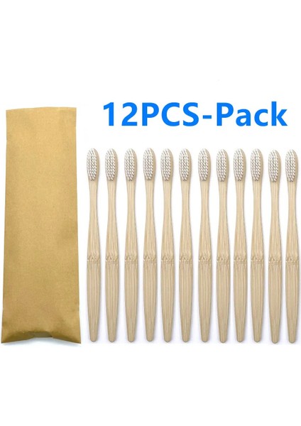 12PCS Doğal Sıfır Atık Çevre Dostu Bambu Saplı Diş Fırçası, Bpa Içermeyen Yumuşak Kıllarla (Yurt Dışından) modelleri
