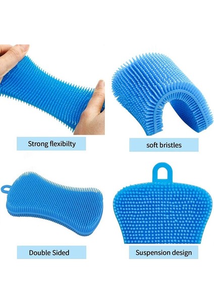 [eğlencelı Canlı] 3 Adet Silikon Bulaşık Yıkama Fırçası Pot Tava Sünger Scrubber Silikon Ovma Pedi Meyve Saksısı Tava Yıkama Fırçaları Mutfak Temizleme Aracı (Yurt Dışından) fırsatları