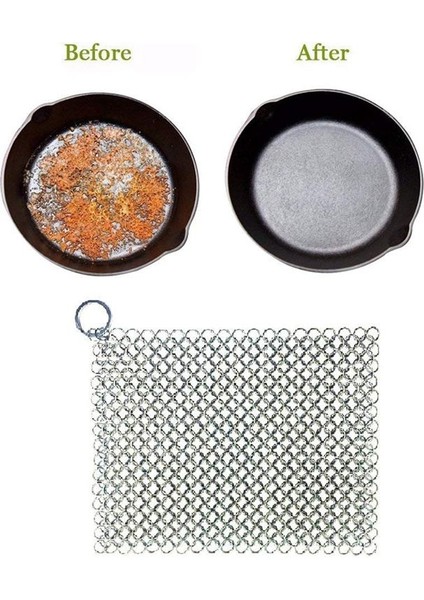 Dökme Demir Temizleyici - Premium 316 Paslanmaz Çelik Zincirli Zırh Temizleyici, 8x6 Inç (Yurt Dışından) modelleri