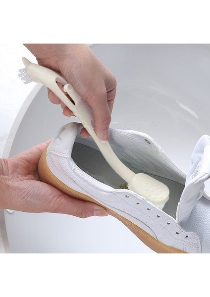 1/3 Adet Çift Uçlu Ayakkabı Fırçası Mini Uzun Plastik Saplı Temizleme Fırçası Tuvalet Temizleme Araçları (Yurt Dışından)