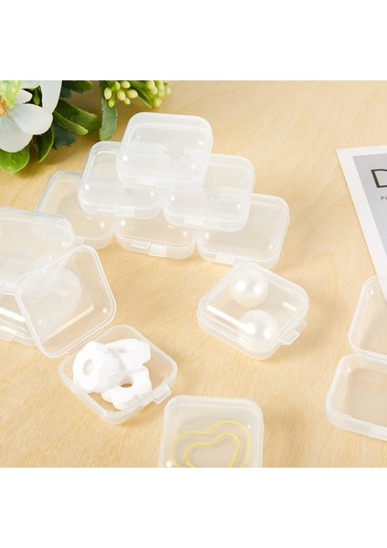 10 Adet Mini Plastik Saklama Kutusu Şeffaf Takı Saklama Kutusu Bitirme Kutuları (Yurt Dışından)