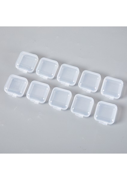 10 Adet Mini Plastik Saklama Kutusu Şeffaf Takı Saklama Kutusu Bitirme Kutuları (Yurt Dışından)