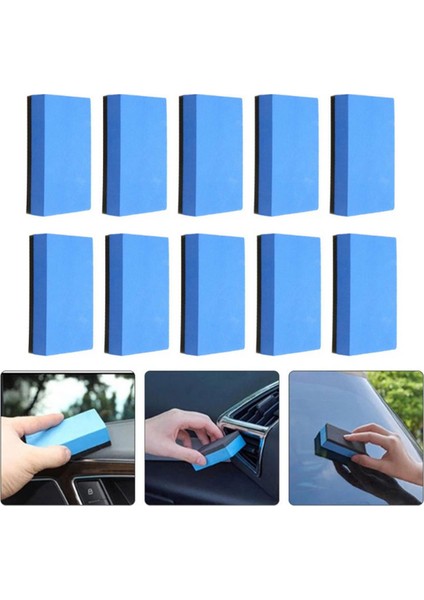 Adet Araba Boyası Yüzey Kristal Kaplama Sünger Blok Cam Balmumu Kaplama Aplikatör Pedleri Süngerler Mavi Kare Sünger Otomatik Temizleme Aracı (Yurt Dışından)