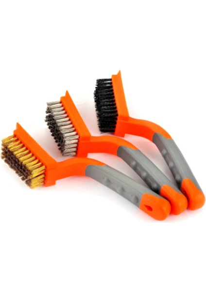 3 Adet Tel Fırça Kir Boya Ovma Striptizci Fırçası Yumuşak Geniş Kavisli Saplı Kavrama (Yurt Dışından)