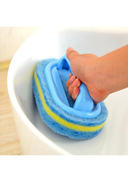 Mutfak Banyo Tuvalet Temizleme Büyülü Sünger Cam Duvar Temizleme Banyo Fırçası Kolu Sünger Seramik Pencere Yuvası Temiz Fırça (Yurt Dışından)