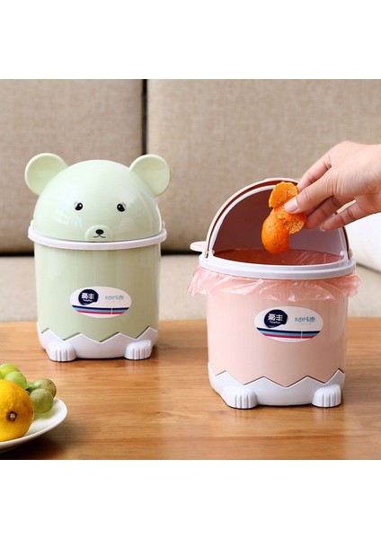 Srıwen Yaratıcı Sevimli Masaüstü Çöp Masaüstü Kapaklı Küçük Kağıt Sepeti Mini Flip Plastik Çöp Tenekesi Pembe (Yurt Dışından) fırsatları