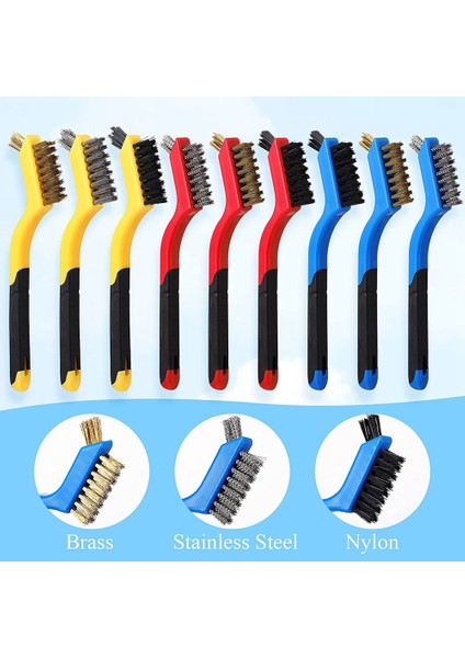 Adet Tel Fırça Seti Tel Temizleme Fırçası Kavisli Saplı Çizik Fırçası, Pas Sökücü Kir Boya Temizleme Için (Yurt Dışından) indirimleri