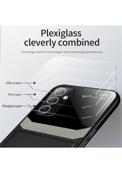 Samsung Galaxy A14 5g Lens Için Lereach Her Şey Dahil Koruma Yığılmış Yumuşak Tpu Deri Kılıf Kapak (Yurt Dışından)