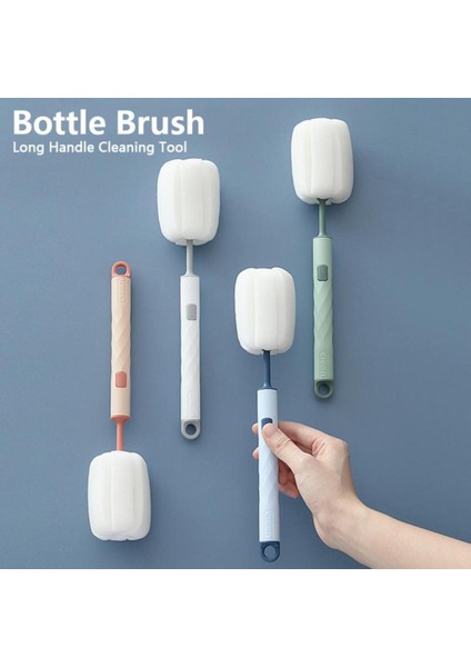 [eğlenceli Canlı] Bebek Fincan Şişe Fırçası Sünger Fırça Çıkarılabilir Uzun Saplı Su Şişesi Termos Cam Fırçası Su Şişesi Temizleme Mutfak Aletleri (Yurt Dışından)